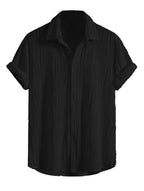 Greciilooks Black Textured Casual Shirt For Men (Gl-Ms-6159-L-Black)
