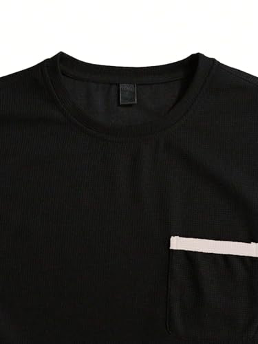 Indoprimo MenS Polyester T Shirt With Pocket Half Sleeves Round Neck Line Solid Pattern Loose Fit Classic Style And Standard Le