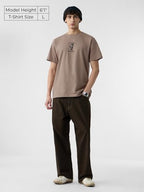 The Souled Store Relaxed T-Shirt: Acting Bad Men and Boys Short Sleeves Round Neck Brown Graphic Printed Cotton Relaxed Fit T-Sh