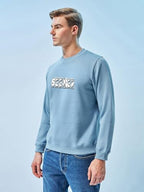 Bewakoof Official Harry Potter Merchandise Mens Graphic Printed Regular Fit Full Sleeve Round Neck Fleece Sweatshirt_629670_Blu