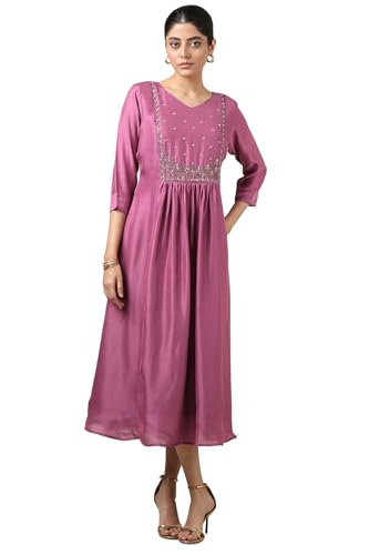 Soch Women Solid Dress with Cutdana