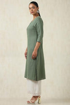Soch WomenS Cotton Embroidered Regular Kurta (Cws5Ku61165_Olive