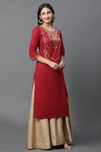 Dark Grey Abstract Printed Kurta