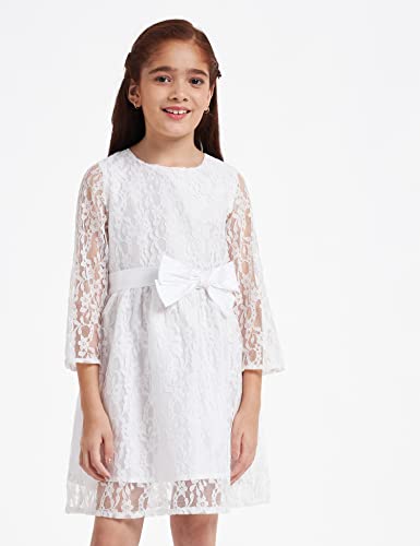A.T.U.N. Girls Double Bow Dress White