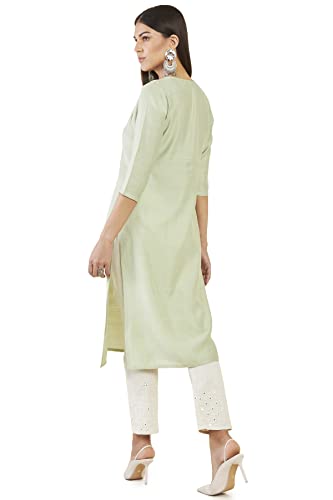 Soch Women Green Viscose Embroidered Kurta