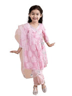 Pspeaches Girls Cotton Kurta & Palazzo (Ks-Khaddi Pink-T-12-14_Pink