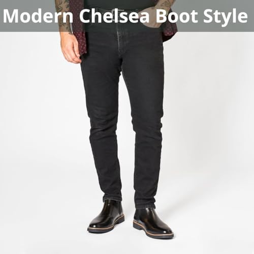 Deer Stags Men's Rockland Dress Comfort Chelsea Boot/Redwood/Dark Brown/ 12 / Wide