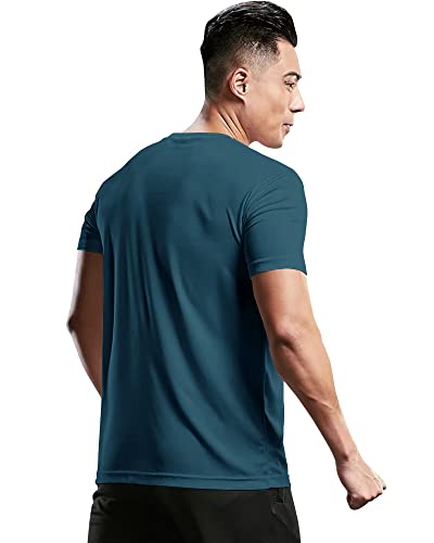 EYEBOGLER Mens Round Neck Half Sleeve Solid Dry Fit Tshirt Pack of 2