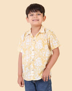 Fabindia BoyS Printed Regular Fit Shirt (1036738Yellow_Yellow