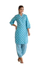 Lookmark WomenS Latest Printed Cotton Blend Straight Kurta And Afghani Pant Set Perfect For Casual And Office Wear (Az-Lm-P5-Ks