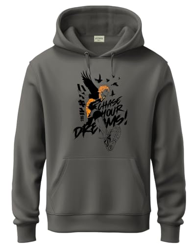 ADRO Anime Hoodies for Men, 320 GSM Soft Cotton Hoodie, Long Lasting Anime Printed Hoodie for Winter | Mens Hoodies | Sweatshirt