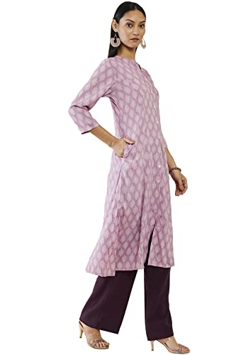 Soch Women Purple Rayon Printed Kurta