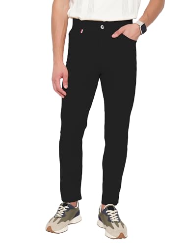 Black MenS Trouser Ii MenS Regular Casual Pants Ii MenS Regular Fit Casual Trouser (Trousers-120-Black-34)