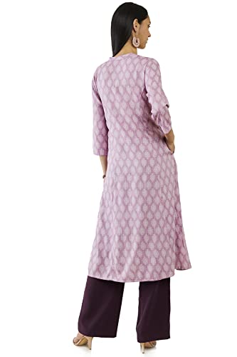 Soch Women Purple Rayon Printed Kurta