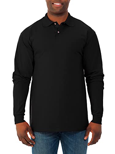 Jerzees Mens SpotShield Stain-Resistant Polo Shirt, Small, Black