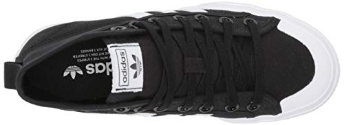 adidas Originals Women's Nizza Platform Mid Sneaker, Black/White/White,6.5 M US