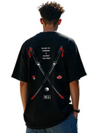 Bewakoof MenS Black Warriors Graphic Printed Oversized T-Shirt