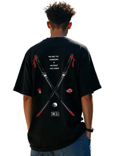 Bewakoof MenS Black Warriors Graphic Printed Oversized T-Shirt