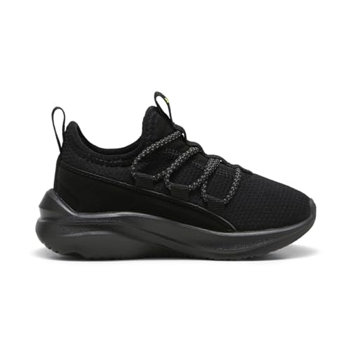 PUMA Softride ONE4ALL Slip ON Sneaker, Black-Lime Pow-Cool Dark Gray, 11 US Unisex Little Kid