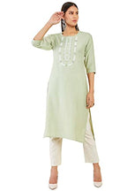 Soch Women Green Viscose Embroidered Kurta(8907715866759_Green_2Xl)
