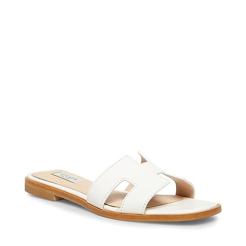 Steve Madden Women's Hadyn Sandal, White Leather, 7