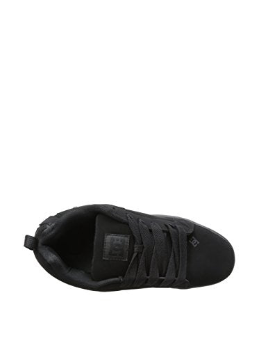 DC Men's Court Graffik Skate Shoe, Black/Black/Black, 12 M US