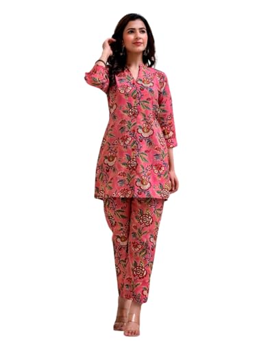 Leriya Fashion Ethnic Kurta Co Ord Set For Women(XL, Pink)