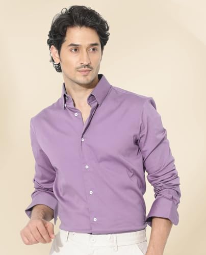 Indoprimo MenS Plain Satin Casual Shirt For Men Full Sleeves