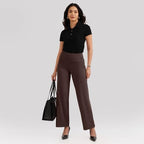 BlissClub Ultimate Wide Lite for Women Above 55 ft Tall | High Waist Trousers and Formal Pants for Office wear | Comfortable fi