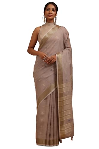 Soch Women Linen Woven Design Saree