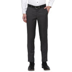 Turtle Men Terry Rayon Dark Grey Solid Slim Fit Formal Trouser