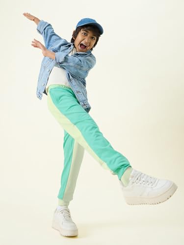 The Souled Store Cascade Kids Boys Regular Fit Colorblock Multicolor Cotton Joggers Boys Joggers Trousers Bottoms Running Gym Ac