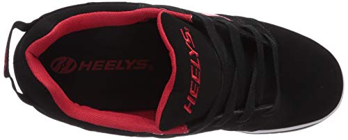 Heelys Boy's Voyager Tennis Shoe, Black/Red, 5 M US Big Kid