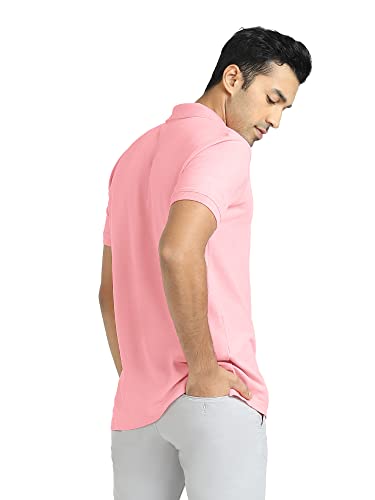 XYXX Mens Cotton Solid Relaxed Fit T-Shirt (XY_CR14_Polo Tshirt_1_French Pink