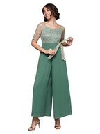 Miss Chase WomenS Square Neck Embroidered Regular Jumpsuit (Mcss25D93-84-159-03, Light Green, S)