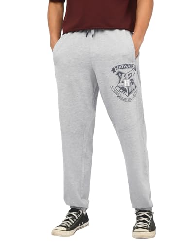 Bewakoof Official Harry Potter Merchandise MenS Graphic Print Oversized Fit Terry Joggers_664123_Grey_M