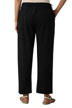 Digital Shopee WomenS Cotton Regular Fit Elastic Waist Full Length Formal Trouser For Casual Wear, Office Wear- (Black, Size- X