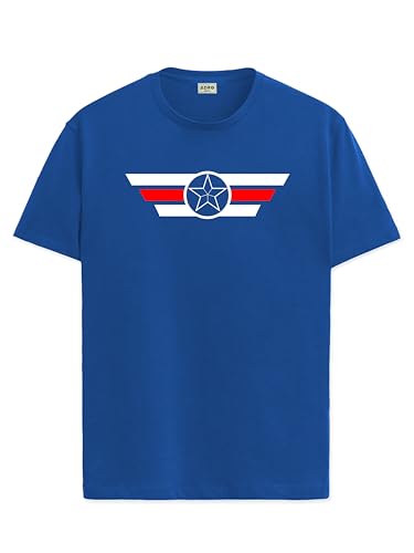 ADRO Tshirt for Men | Printed T Shirt for Men | 100% Cotton T-Shirt |Printed T Shirt | T-Shirts | RN24-CAP-RB-S Royal Blue