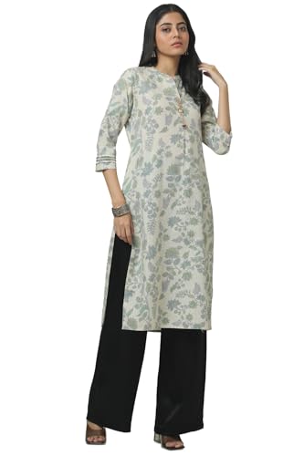Soch Women Linen Floral Regular Kurta (