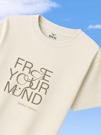Nobero MenS Printed Oversized Fit T-Shirt (1M-Twrt-C0910-Og_Sand_1