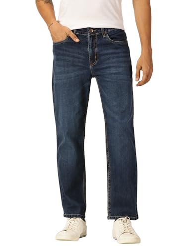 Thomas Scott MenS Mid-Rise Regular Fit Stretchable Jeans (Tsj236_Darkblue, 34)