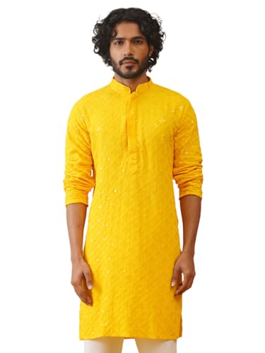 Jompers Mens Chikankari And Sequins Kurta