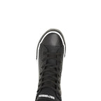 HARLEY-DAVIDSON FOOTWEAR Men's Baxter Leather Motorcycle Casual Sneaker, Black/White, 9