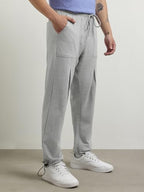 Nobero MenS Relaxed Sweatpants (1M-Bwjg-R0107_Grey Melange