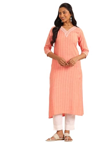 Libas WomenS Cotton Regular Kurta (29198_Peach