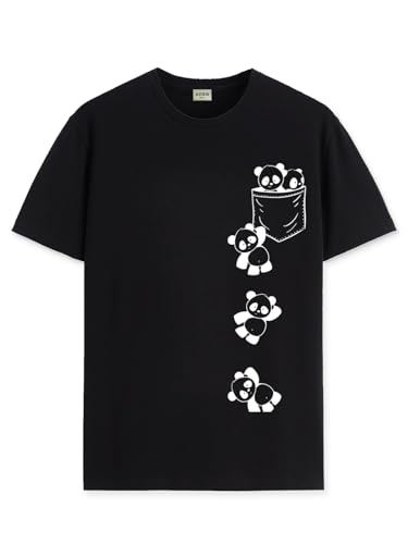 ADRO Mens Solid Regular Fit T-Shirt (RN24-POC-BL_Black