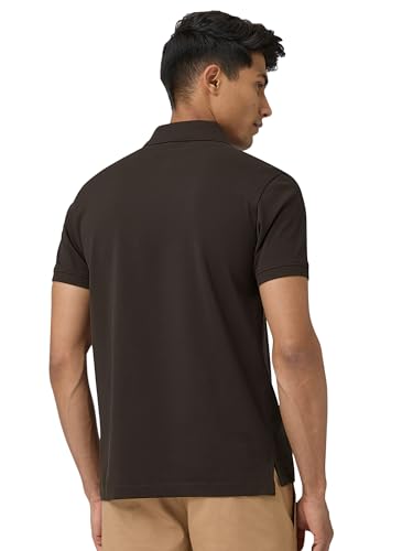 XYXX Mens Cotton Solid Regular Fit T-Shirt (XY_CR14_Polo Tshirt_1_Mocha Brown
