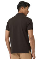 XYXX Mens Cotton Solid Regular Fit T-Shirt (XY_CR14_Polo Tshirt_1_Mocha Brown