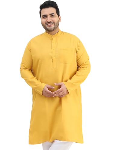 Sojanya Plus (Since 1958) MenS Cotton Mustard Only Kurta