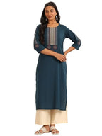Libas WomenS Cotton Blend Yoke Design Regular Kurta (98215Oc_Navy_3Xl)
